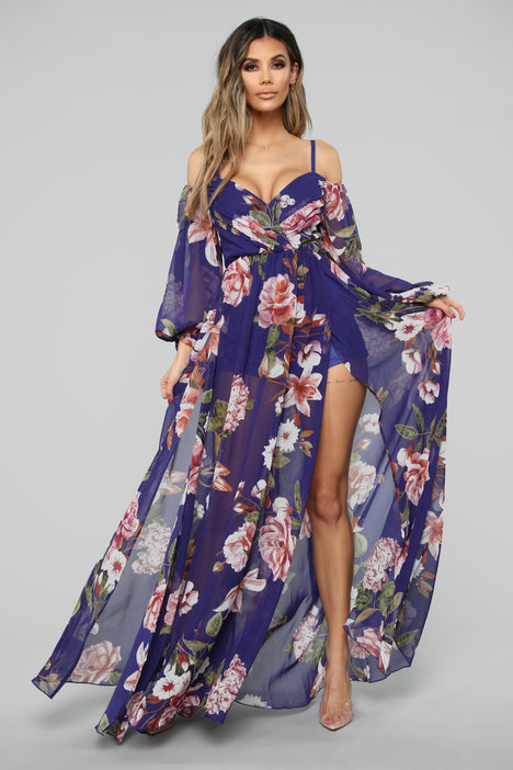 A Beautiful Creation Floral Maxi Dress ...